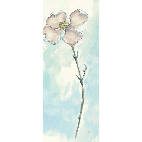 Solitary Dogwood III White Modern Wood Framed Art Print by Paschke, Chris