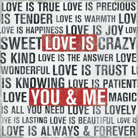Love Is Black Modern Wood Framed Art Print by Mullan, Michael