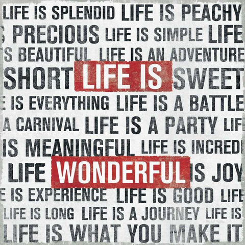 Life Is Black Modern Wood Framed Art Print by Mullan, Michael