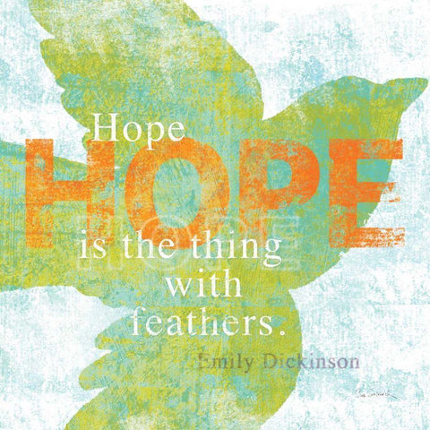 Letterpress Hope Black Modern Wood Framed Art Print with Double Matting by Schlabach, Sue