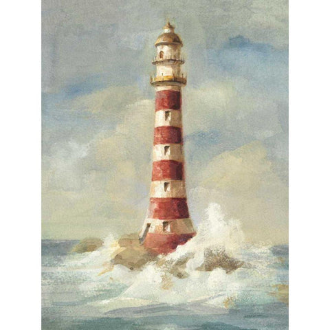 Lighthouse II Black Modern Wood Framed Art Print with Double Matting by Nai, Danhui