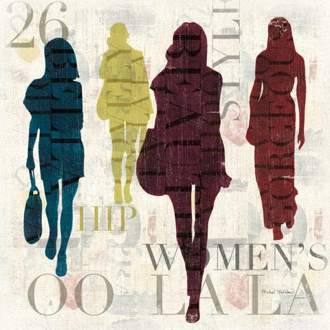 Oo La La I White Modern Wood Framed Art Print by Mullan, Michael