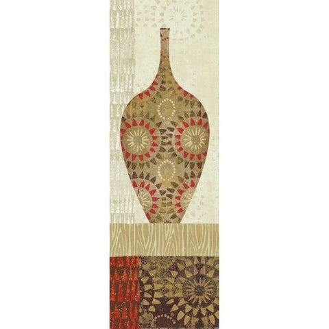 Spice Stripe Vessels Panel III Gold Ornate Wood Framed Art Print with Double Matting by Wild Apple Portfolio