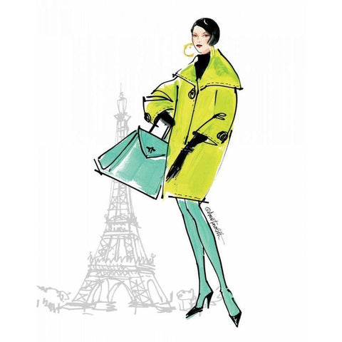 Colorful Fashion II - Paris Gold Ornate Wood Framed Art Print with Double Matting by Tavoletti, Anne