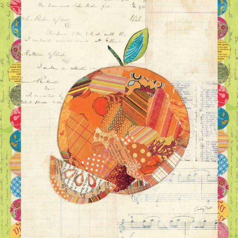 Fruit Collage IV - Orange White Modern Wood Framed Art Print by Prahl, Courtney