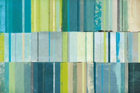 Spring Patches White Modern Wood Framed Art Print with Double Matting by Mullan, Michael