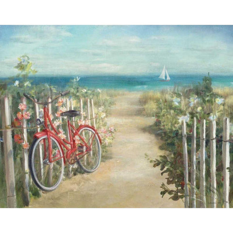 Summer Ride Crop Black Modern Wood Framed Art Print with Double Matting by Nai, Danhui