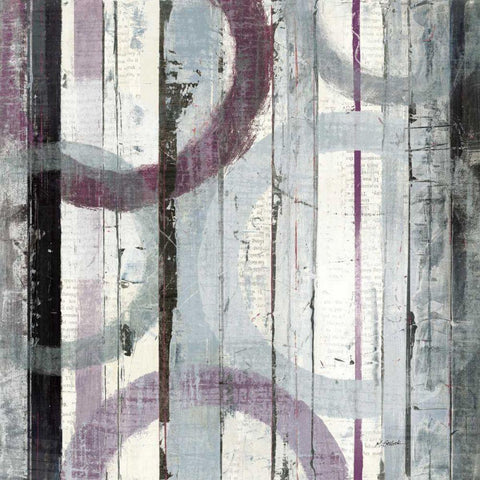 Plum Zephyr I White Modern Wood Framed Art Print with Double Matting by Schick, Mike