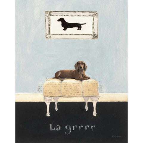 La Grrr White Modern Wood Framed Art Print by Adams, Emily