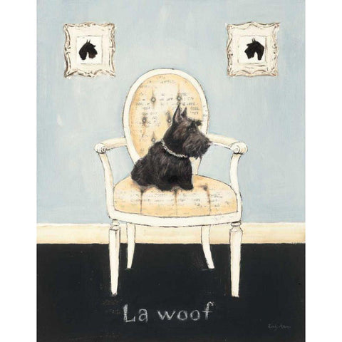 La Woof Black Modern Wood Framed Art Print with Double Matting by Adams, Emily