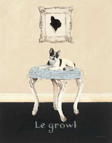 Le Growl White Modern Wood Framed Art Print with Double Matting by Adams, Emily