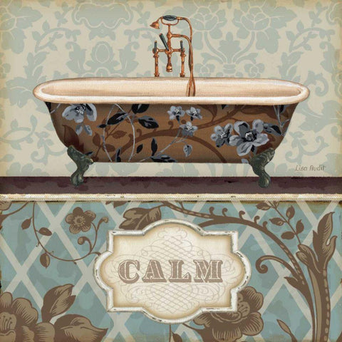 Bathroom Bliss II Black Ornate Wood Framed Art Print with Double Matting by Audit, Lisa