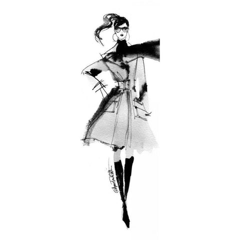 Modern Fashion I Crop Black Modern Wood Framed Art Print by Tavoletti, Anne