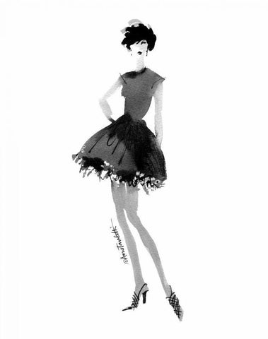 Modern Fashion III White Modern Wood Framed Art Print with Double Matting by Tavoletti, Anne