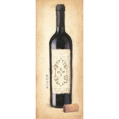 Vintage Rouge Bottle White Modern Wood Framed Art Print by Adams, Emily