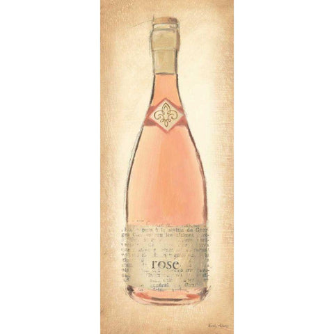 Sparkling Rose Bottle Gold Ornate Wood Framed Art Print with Double Matting by Adams, Emily