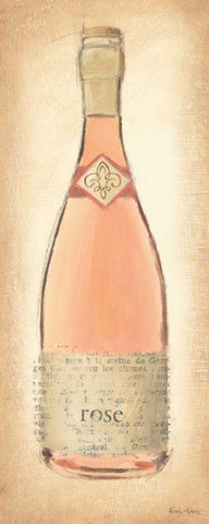 Sparkling Rose Bottle Black Ornate Wood Framed Art Print with Double Matting by Adams, Emily