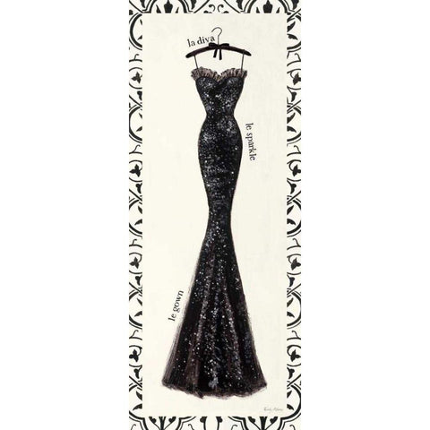 Couture Noir Original IV with Border White Modern Wood Framed Art Print by Adams, Emily