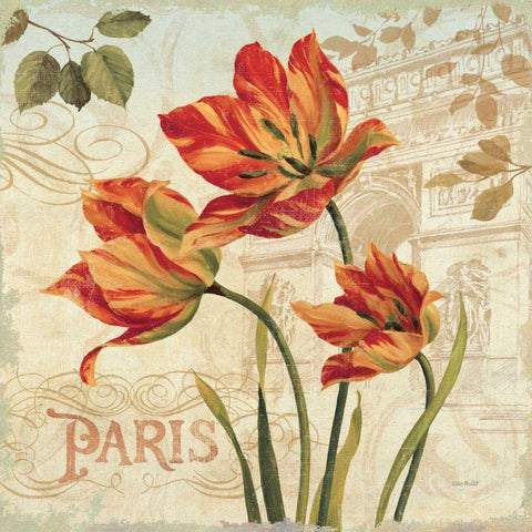 European Flowers II Black Ornate Wood Framed Art Print with Double Matting by Audit, Lisa