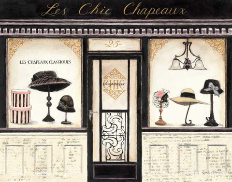 Les Chic Chapeaux White Modern Wood Framed Art Print with Double Matting by Adams, Emily