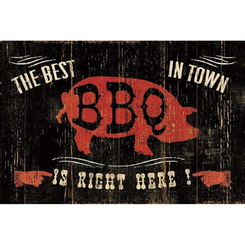The Best BBQ in Town White Modern Wood Framed Art Print by Pela Studio