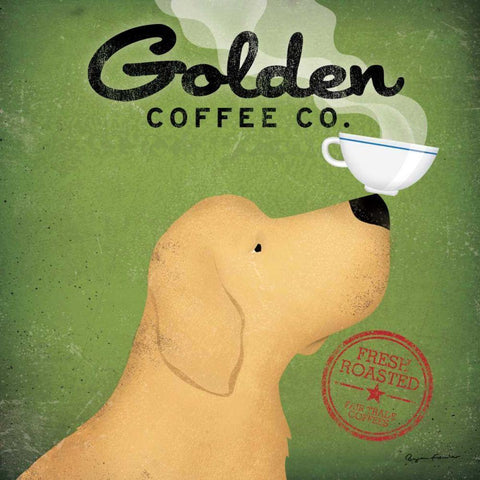 Golden Coffee Co. White Modern Wood Framed Art Print by Fowler, Ryan