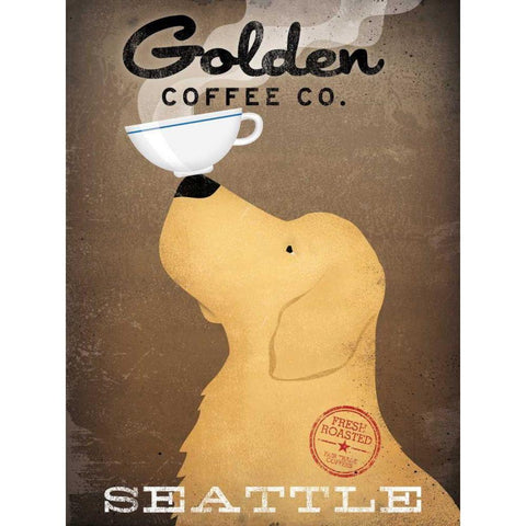 Golden Coffee Co Black Modern Wood Framed Art Print with Double Matting by Fowler, Ryan