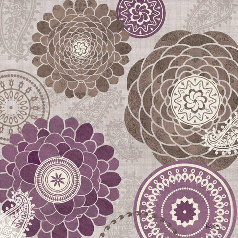 Gray Garden Melody II Gold Ornate Wood Framed Art Print with Double Matting by Charron, Veronique