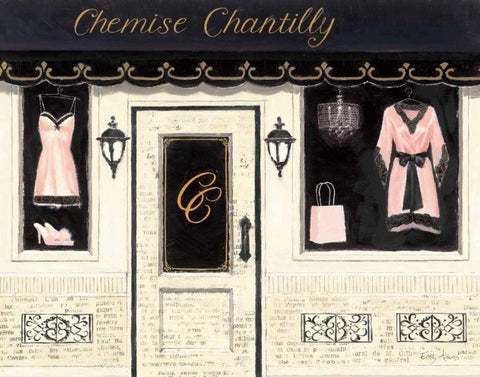 Chemise Chantilly Black Ornate Wood Framed Art Print with Double Matting by Adams, Emily