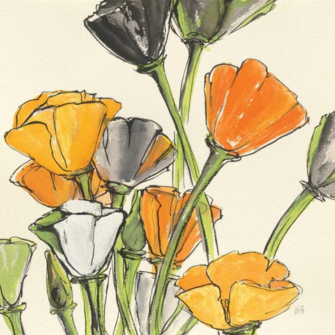 Wild Bouquet II Black Ornate Wood Framed Art Print with Double Matting by Paschke, Chris