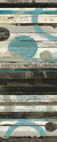 Blue Zephyr II White Modern Wood Framed Art Print with Double Matting by Schick, Mike