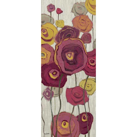 Lemongrass in Plum Panel I White Modern Wood Framed Art Print by Novak, Shirley