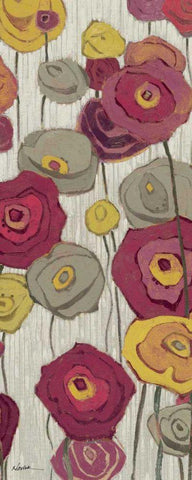 Lemongrass in Plum Panel II White Modern Wood Framed Art Print with Double Matting by Novak, Shirley