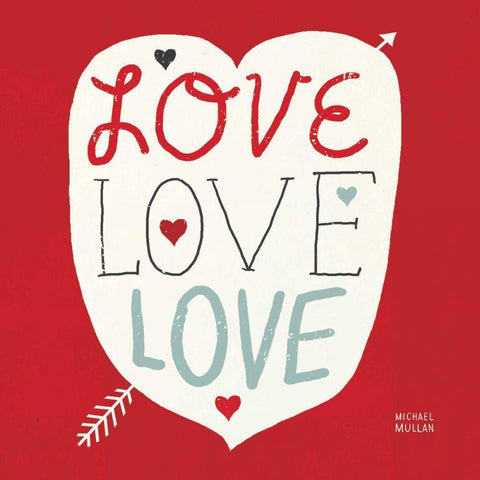 Love Love Love Square Gold Ornate Wood Framed Art Print with Double Matting by Mullan, Michael