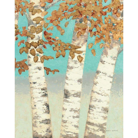 Golden Birches III Gold Ornate Wood Framed Art Print with Double Matting by Wiens, James