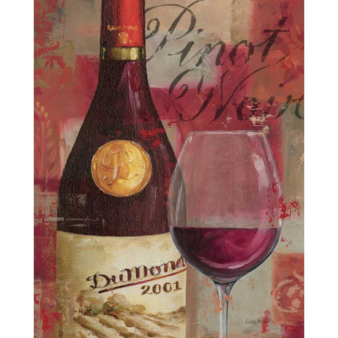 Vin Abstrait I Gold Ornate Wood Framed Art Print with Double Matting by Audit, Lisa