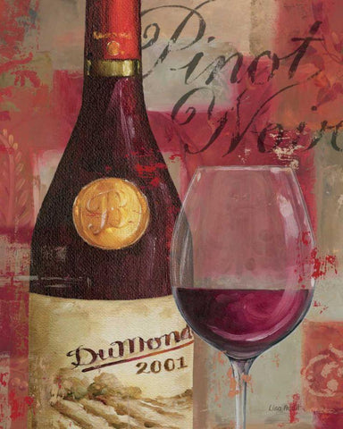 Vin Abstrait I White Modern Wood Framed Art Print with Double Matting by Audit, Lisa