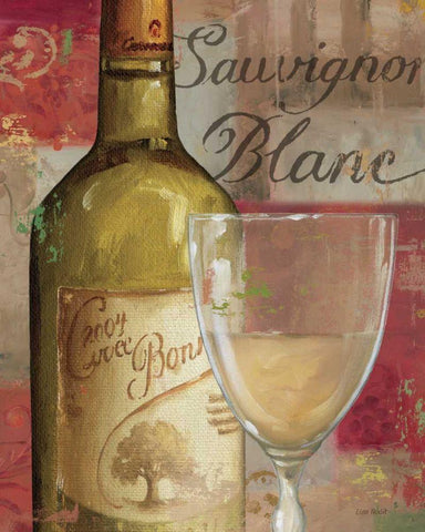 Vin Abstrait II White Modern Wood Framed Art Print with Double Matting by Audit, Lisa