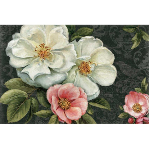 Floral Damask I Black Modern Wood Framed Art Print with Double Matting by Audit, Lisa