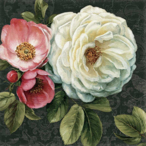 Floral Damask II White Modern Wood Framed Art Print by Audit, Lisa