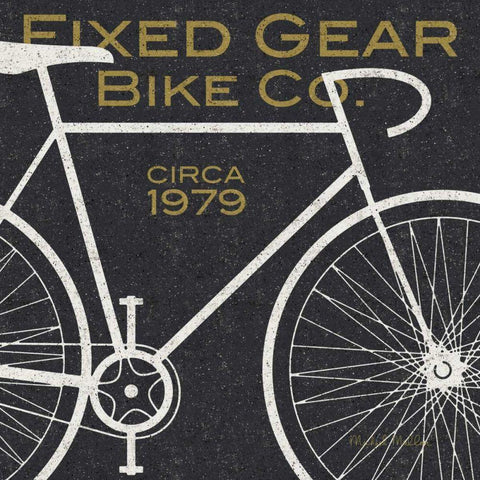 Fixed Gear Bike Co Black Modern Wood Framed Art Print by Mullan, Michael