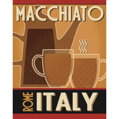 Deco Coffee II White Modern Wood Framed Art Print by Pela Studio