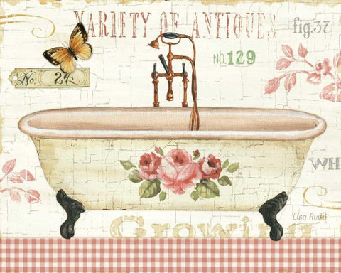 Rose Garden III no Border White Modern Wood Framed Art Print with Double Matting by Audit, Lisa