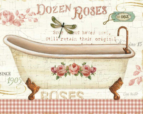 Rose Garden IV no Border Black Ornate Wood Framed Art Print with Double Matting by Audit, Lisa