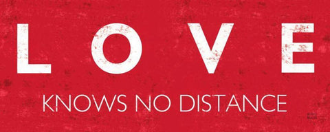 Love Knows No Distance White Modern Wood Framed Art Print with Double Matting by Mullan, Michael