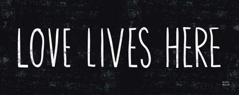 Love Lives Here Black Ornate Wood Framed Art Print with Double Matting by Mullan, Michael