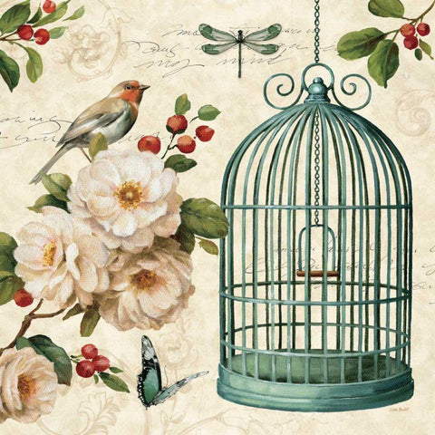 Free as a Bird I Black Ornate Wood Framed Art Print with Double Matting by Audit, Lisa