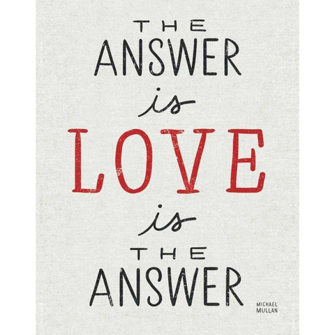 The Answer is Love Black Modern Wood Framed Art Print with Double Matting by Mullan, Michael