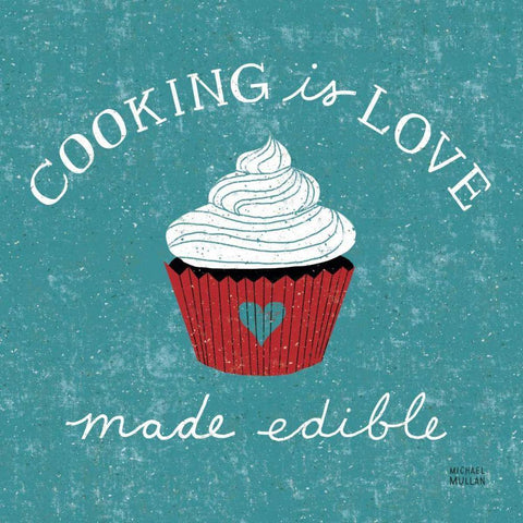 Cooking is Love Black Ornate Wood Framed Art Print with Double Matting by Mullan, Michael