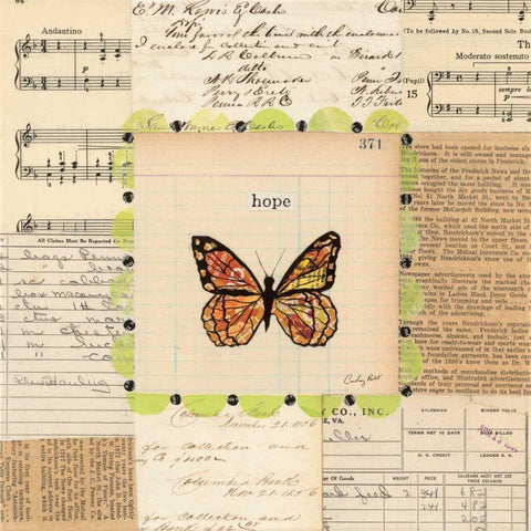 Hope Butterfly White Modern Wood Framed Art Print with Double Matting by Prahl, Courtney